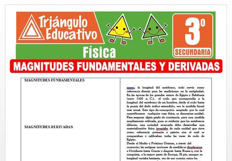 Magnitudes Fundamentales y Derivadas para Tercero de Secundaria