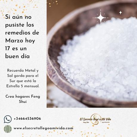 Hoy 17 de marzo puedes colocar los remedios de Marzo