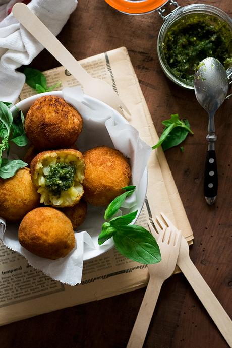 LOS MEJORES ARANCINI DE PESTO Y QUESO