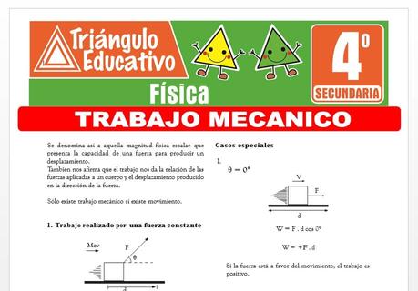 Ejercicios de Trabajo Mecánico para Cuarto de Secundaria Ejercicios de Trabajo Mecánico para Cuarto de Secundaria