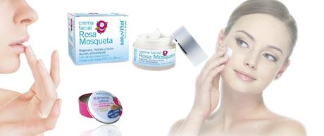Rostro y Labios Perfectamente Hidratados con Saluvital crema-facial-y-balsamo-labios-rosa-mosqueta