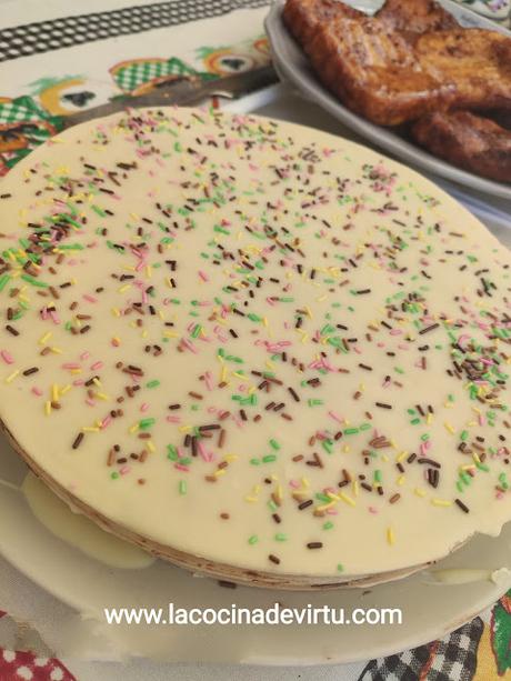 Tarta huesitos blanco y negro