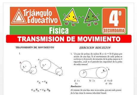 Transmisión de Movimiento para Cuarto de Secundaria Transmisión de Movimiento para Cuarto de Secundaria