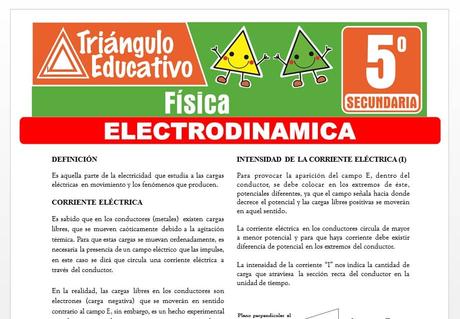 Electrodinámica para Quinto de Secundaria