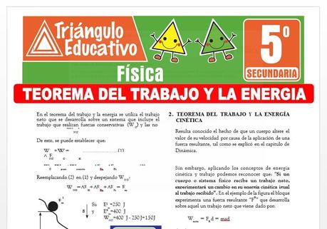 Teorema del Trabajo y la Energía para Quinto de Secundaria