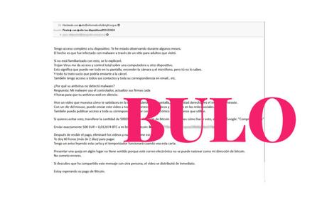 La OSI avisa: si recibes este correo, no te dejes extorsionar