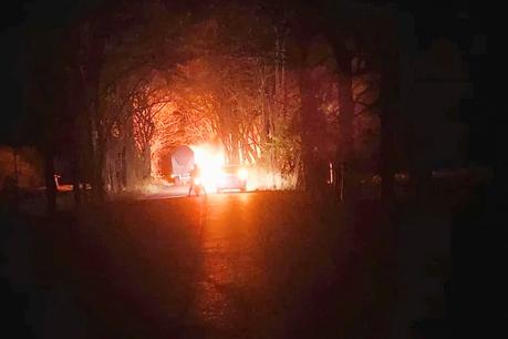 (Video) Colocan narco-bloqueo en Estación Crucitas Ciudad Valles