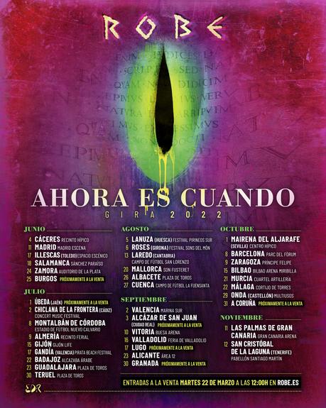 Gira 2022 de Robe: información de entradas