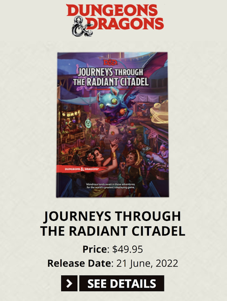 Anunciado Journeys through the Radiant Citadel, para D&D 5ª ed