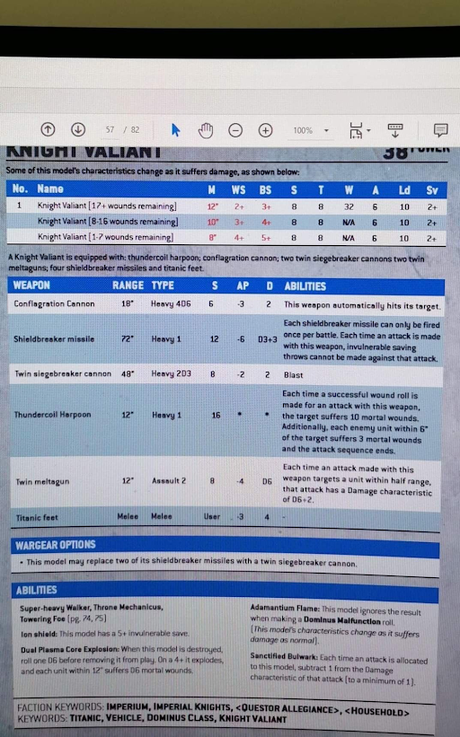 Supuestas filtraciones del codex Imperial Knights 9ª ed