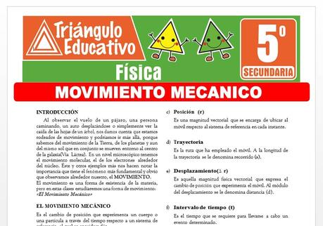 Movimiento Mecánico para Quinto de Secundaria Movimiento Mecánico para Quinto de Secundaria