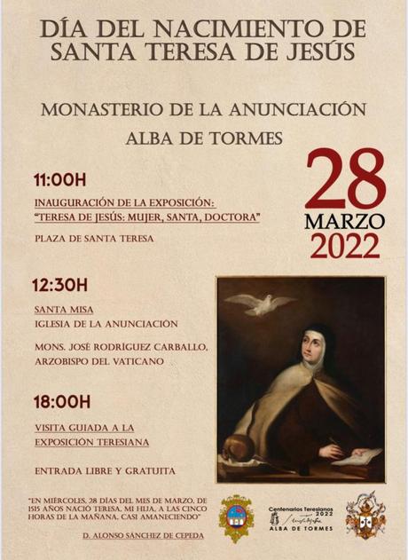 Día del nacimiento de santa Teresa: Actos en Alba de Tormes