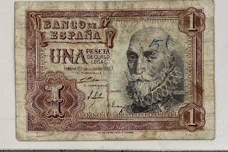 Un billete de una peseta