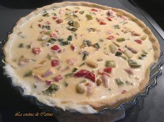 Quiche de verduras con salmón