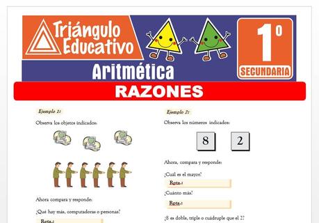 Razones para Primer Grado de Secundaria Razones para Primer Grado de Secundaria
