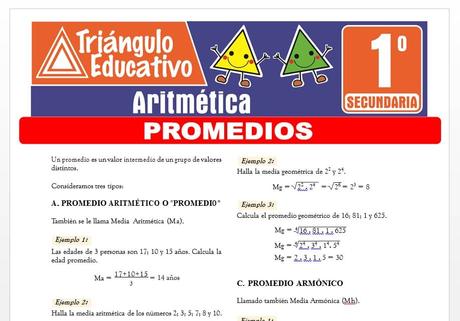 Promedios para Primero de Secundaria