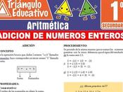 Adición Números Enteros para Primer Grado Secundaria