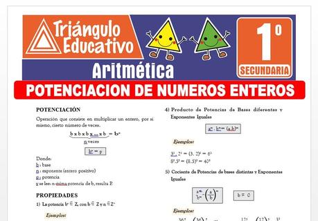 Potenciación de Números Enteros para Primero de Secundaria