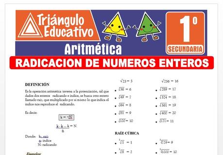 Radicación de Números Enteros para Primero de Secundaria Radicación de Números Enteros para Primero de Secundaria