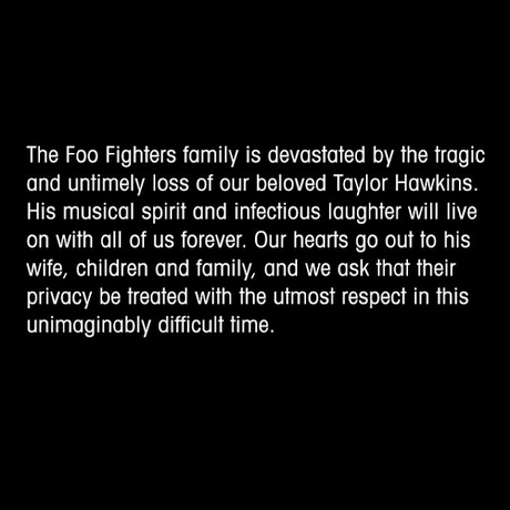 Nos ha dejado Taylor Hawkins de Foo Fighters, a los 50 años de edad
