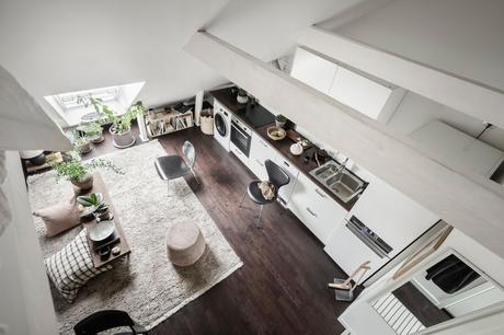 delikatissen tiny scandinavian penthouse scandinavian style scandi cozy mini ático nórdico decoración pisos pequeños decoración nórdica  