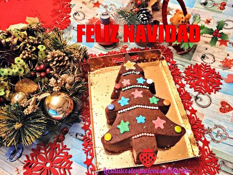 Árbol de Navidad de Bizcocho con Chocolate