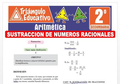 Sustracción de Números Racionales para Segundo de Secundaria Sustracción de Números Racionales para Segundo de Secundaria