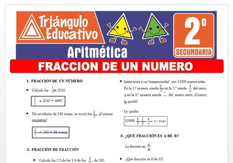 Fracción de un Número para Segundo de Secundaria Fracción de un Número para Segundo de Secundaria