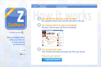 ZipShare - Comparte archivos en tu Facebook