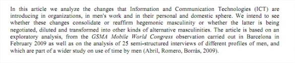 La influencia de las TIC sobre el tiempo y las masculinidades (Abril y Romero)