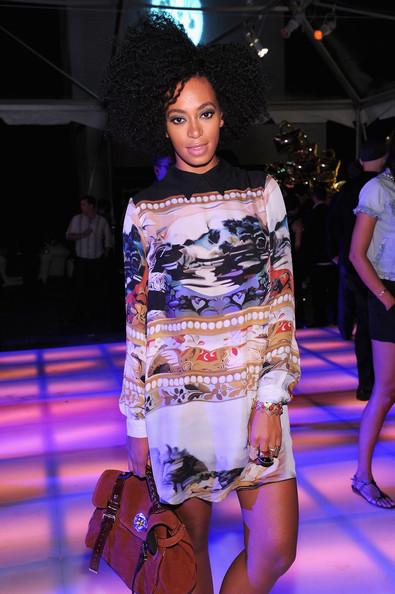 Solange Knowles Solange Knowles attends the Mulberry 40th Anniversary celebration on the Rooftop at Skylight West on September 12, 2011 in New York City.