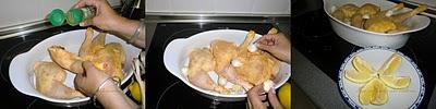 Pollo asado al limón y canela