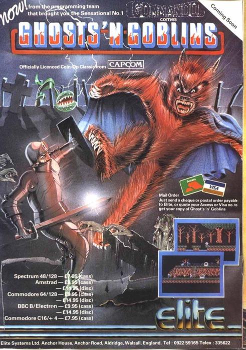 ghost n goblins portada elite Los extraños y curiosos orígenes de las primeras compañías de videojuegos