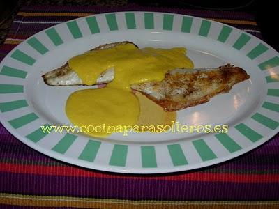Lubina con salsa de mango