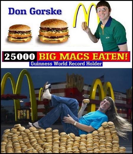 Devora su hamburguesa Big Mac número 25,000.