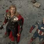 THOR (Chris Hemsworth) (L) and CAPTAIN AMERICA (Chris Evans) (R)