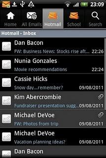 Aplicación de Hotmail para Android