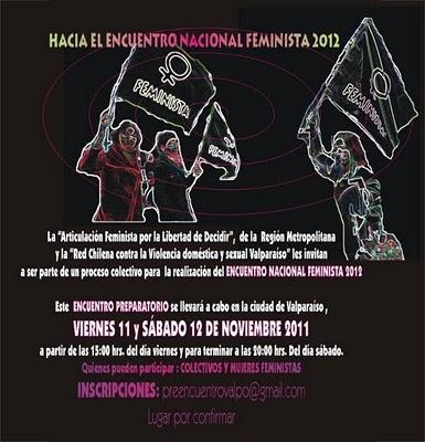 Invitación al Encuentro Feminista Preparatorio, Valparaíso 2011