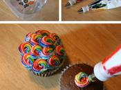 Decorar magdalenas arco iris