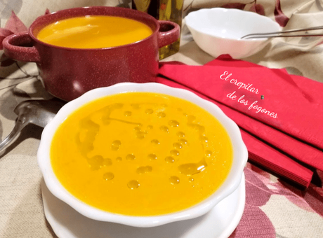 PURÉ DE CALABAZA CON GUISANTES, PATATA Y ZANAHORIA