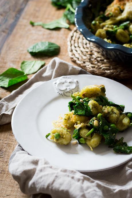 GNOCCHI GRATINADOS CON PESTO Y ESPINACAS