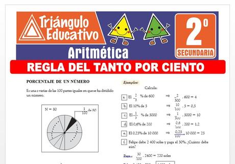 Regla del Tanto por Ciento para Segundo de Secundaria Regla del Tanto por Ciento para Segundo de Secundaria