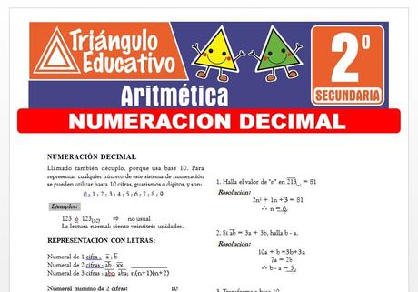 Numeración Decimal para Segundo de Secundaria Numeración Decimal para Segundo de Secundaria