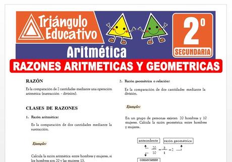Razones Aritméticas y Geométricas para Segundo de Secundaria Razones Aritméticas y Geométricas para Segundo de Secundaria