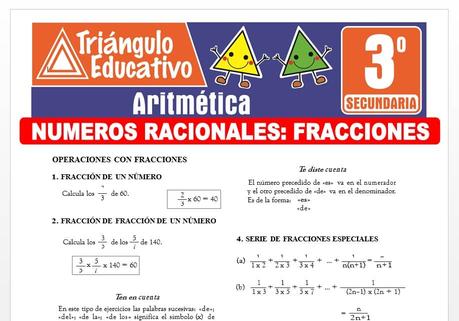 Números Racionales Fracciones para Tercero de Secundaria
