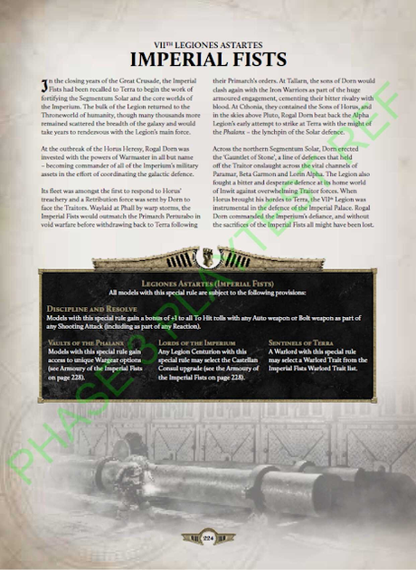 Supuesta filtración de reglas en play-test de The Horus Heresy (Puños Imperiales y mas)