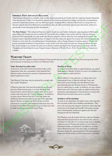 Supuesta filtración de reglas en play-test de The Horus Heresy (Puños Imperiales y mas)