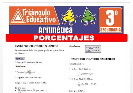 Porcentajes para Tercero de Secundaria