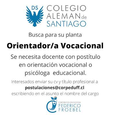 OPORTUNIDADES DE EMPLEOS PARA ORIENTADORAS Y ORIENTADORES EN CHILE. SEMANA DEL  28-03 al 03-04-2022.