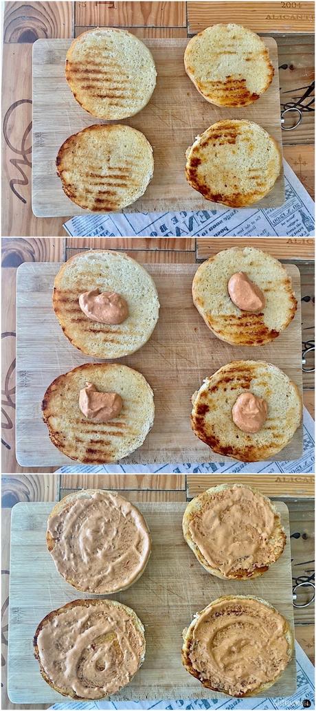 Sándwich de pollo marinado y mayonesa chipotle